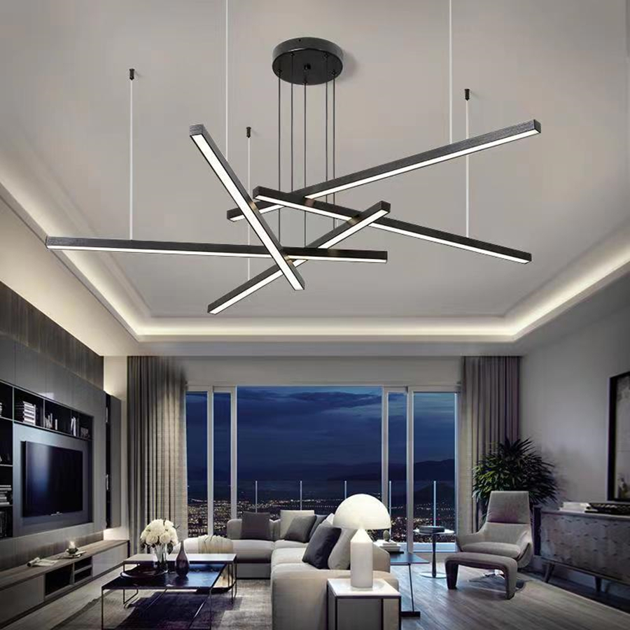 Office Technician - Nowoczesna minimalistyczna lampa wisząca LED Złoto-czarne