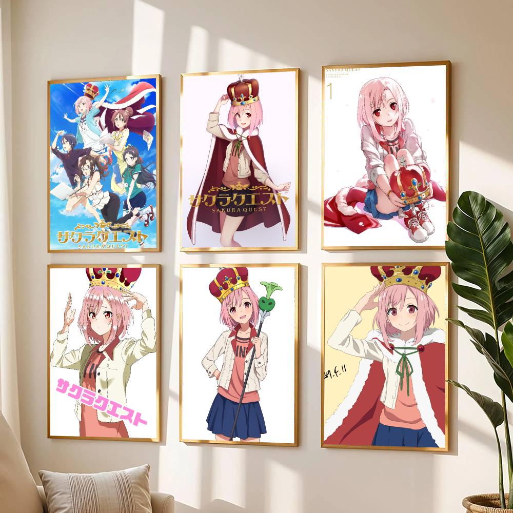 Office Quest - Anime S-Sakura Quest-T Plakat Nowoczesny Naklejka