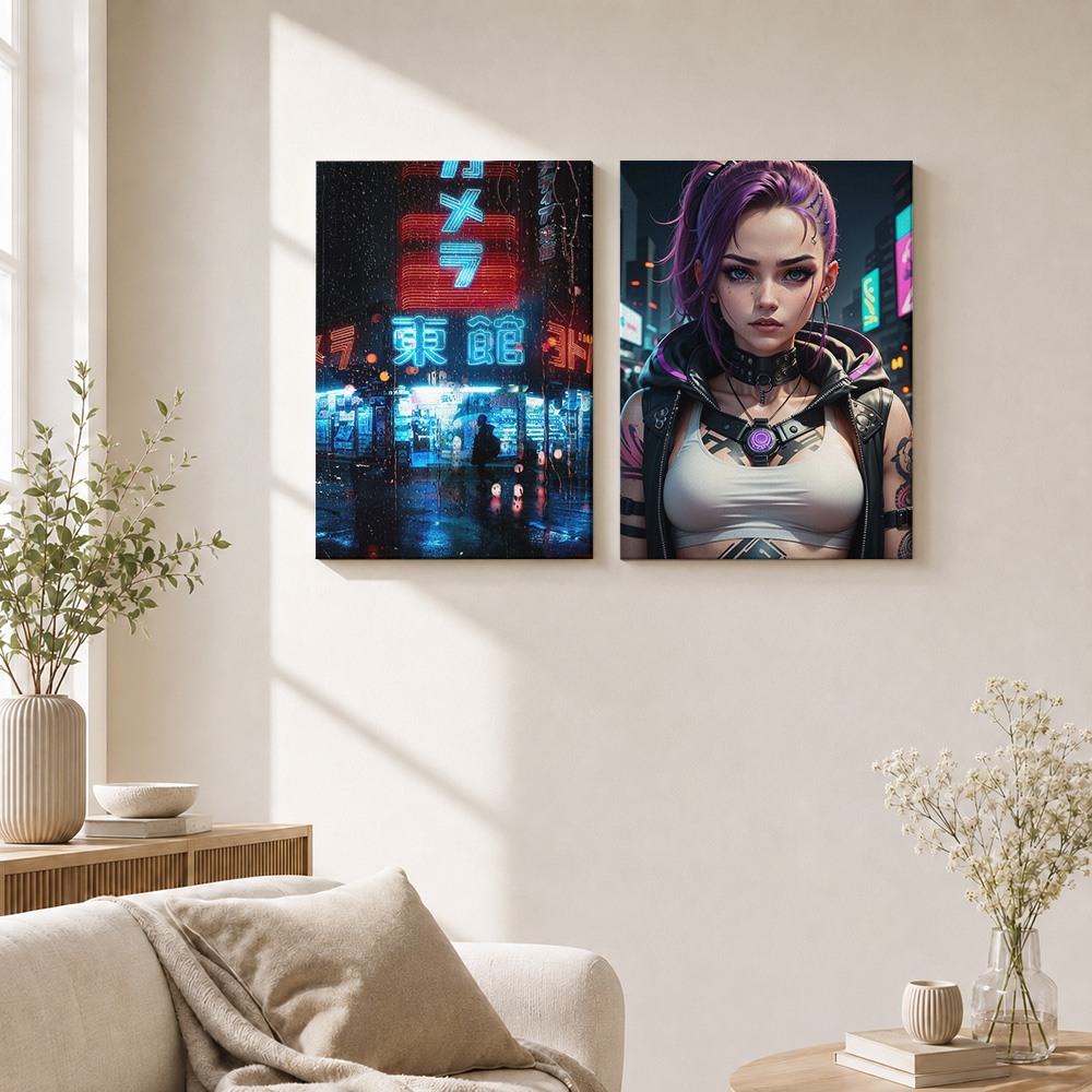 Cyberpunkowy plakat na płótnie – Office Technologies recenzja i cena